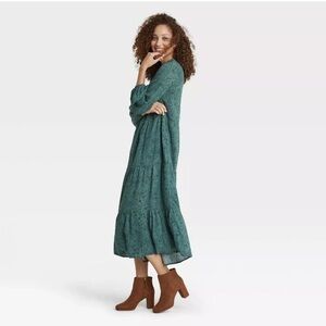 A New Day Teal Maxi Peasant Dress